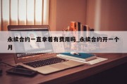 永续合约一直拿着有费用吗_永续合约开一个月